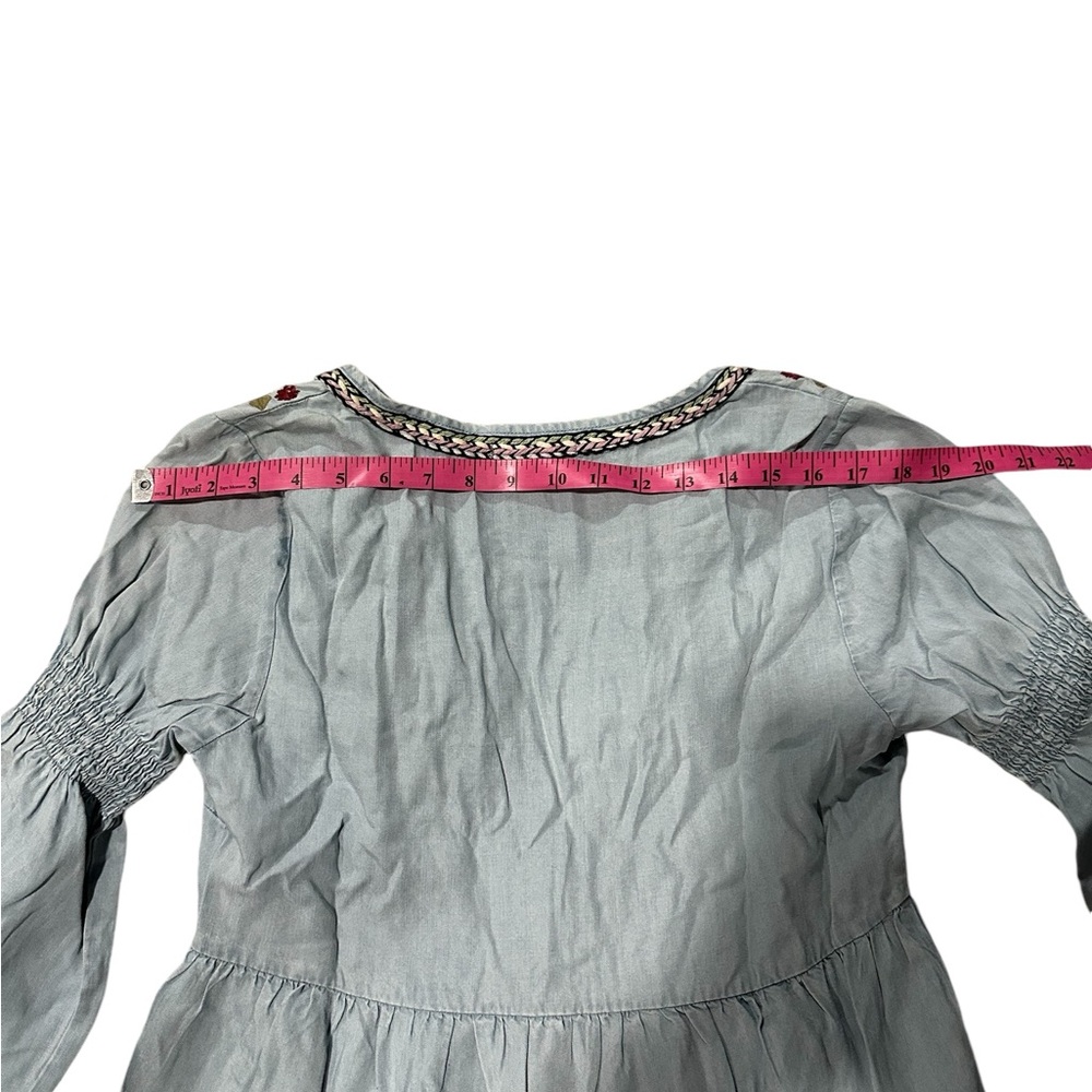 MISS ME: Denim Floral Embroidery Long Sleeve Blouse Size Small - Picture 13 of 13